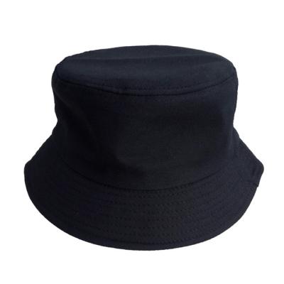 China Cheap Wholesale School Kids Embroidery Custom Logo Recycled Canvas Cotton Black Outdoor Blue Bucket Hat Striped for sale