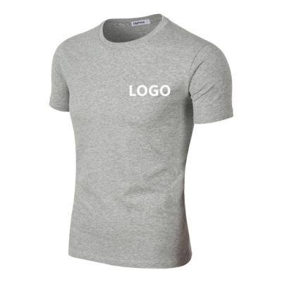 China Wholesale Viable Printing V Logo White Gray Cotton Spandex Slim Fit Sport Around Neck Mens Fitness T-Shirt for sale