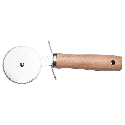 China Beech Efon Wheel Tool Pizza Round Baking Knife Handle Pizza Cutter Beech Roller Knife Cake Cutter Pizza Cutter Viable for sale