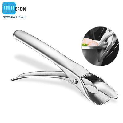 China Efon Stainless Steel Clamp Stored Pizza Pan Gripper for Pan Bowl Dish Pot Deep Clip Anti-scald Oven Pizza Pan Dish Tray Hot for sale