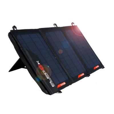 China Type C 21W Mobile Phone Solar Folding Bag With USB Holder DC5521 Output Monocrystalline Silicon Solar Charger for sale