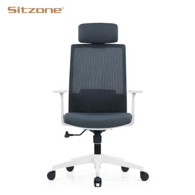 China 2021 Foshan Back (Height)Adjustable Office Chair High Back Mesh Manager Executive White Office Chair for sale