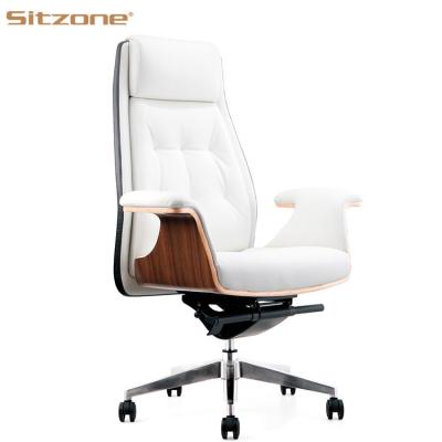 China Best Price Ergonomic Executive Armchairs Swivel (Height) Luxury Leather Office Chairs High Swivel Adjustable Back Boss for sale