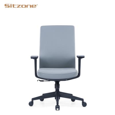 China Wholesale (Height)Adjustable Furniture Mid Back PU Padded Ergonomic Swivel Office Chair OEM Produce Executive Luxury Leather Office Chair for sale