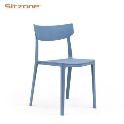 China Sizone Stackable Dining Leisure Office Meeting Chairs Green Red Black White PP Dining Room Furniture Plastic Stackable Home Furniture for sale