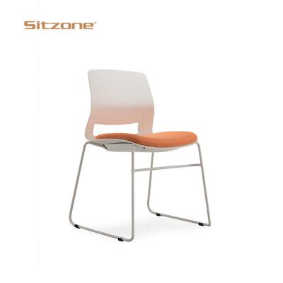 China China Supplier Stackable Modern Designed Stackable Plastic Dining Chair With Cushion for sale