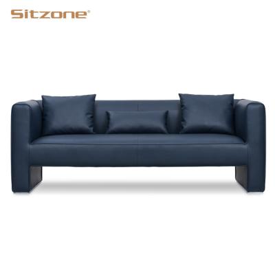 China Foshan Modular Three Seats PU Leather Office Sofa Set Modern Design Office Furniture Living Room Sofa for sale