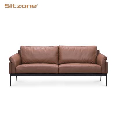 China Traditional high quality contemporary brown leather executive office sofa set for sale