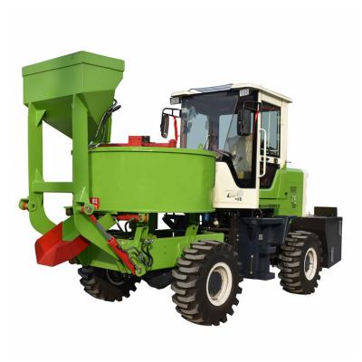 China Portable Front Flat Mouth Automatic Cement Self Loading Soil Mud Hopper Bagging Industrial Powder Mixer Concrete Mixing Machine en venta