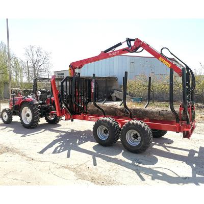 Κίνα Transportaion forestry log / timber timber / lumber trailer with hydraulic crane grapple προς πώληση