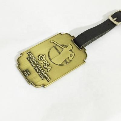 China Golf Bag Tag Small MOQ Customized Logo Metal Golf Bag Tags For Club for sale