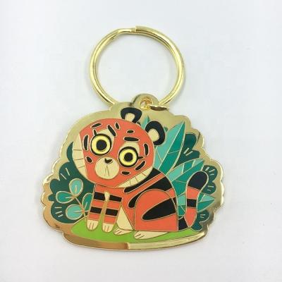 China Hold Key 3D Promotional Cute Cartoon Animal Custom Hard Enamel Key Chain for sale