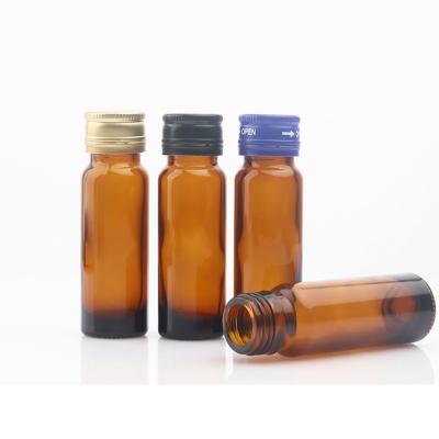 China 20ml Beverage Bottle Oral Liquid Amber Bottle Mini Medicinal Light Juice Proof Container Portable Brown Glass Bottle for sale