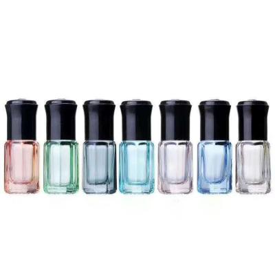 China Cosmetic Roll On Bottle 3ml 6ml 9ml 12ml Color Spraying Empty Essential Oil Bottle Perfume Glass Refillable Bottle With Steel Ball for sale