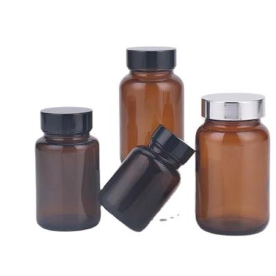 China Medicine Bottle Glass Making Bottle Caps Glass Hot Stamping Empty Brown Bottle for sale