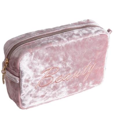 China Factory Custom Durable Logo Square Velvet Makeup Bag OEM Brush Beautiful Beauty Bag Packaging Basics Cosmetic Make Up Bag For Ladies for sale