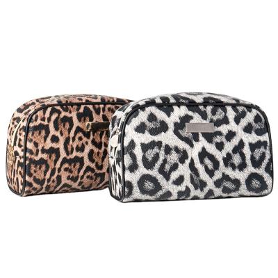 China Fashion OEM Leopard Promotional Personalized Makeup Brush Logo Custom Bag Cosmetic Organzier Bags and Cases for sale