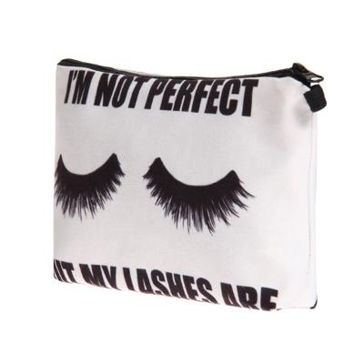 China Polyester Makeup Bag 3D Digital Printing Custom Makeup Bag Good Quality Polyester Makeup Bag With Eyelash Printing Makeup Bag Seller Yiwu for sale