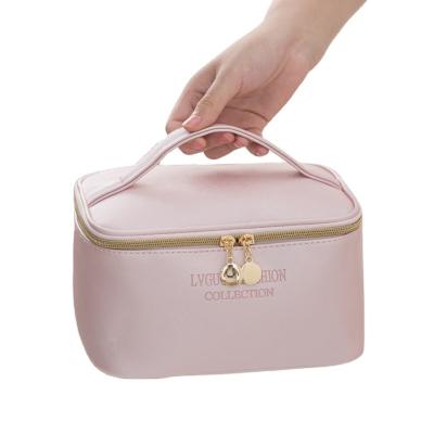 China 2021 Classic Solid Color 3pcs Women Cosmetic Bags PU Leather Waterproof Zipper Make Up Bag Travel Makeup Beauty Case Wash Organizer for sale