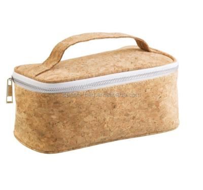 China Natural Wooden Color Cork Fabric Make Up Bag, Portable Women Makeup Case, 2020 New Design Eco-friendly Fashion Beauty Zipper Cosmetic Case for sale