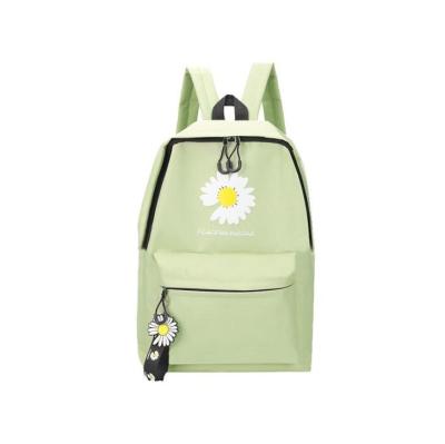 China OEM Cute Flower Logo And Fashion Beautiful Large Capacity Anti-theft Korean Canvas Backpack Gradient Printing Women Backpack For Girl for sale