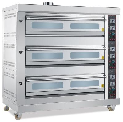 China High Efficinency 3 Deck 9 Trays Economic Type Gas Baking Oven Deck Oven Baking Machine for sale