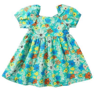 China Anti-wrinkle Girls Summer Flower Dress Children's Clothing for sale