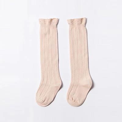 China Infant and Kids Cotton QUICK DRY Medium and High Tube Socks 0-1-2-3 Years Solid Color Lace for sale