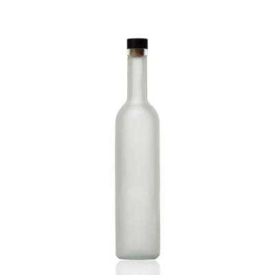 China Customized 500ml Custom Made Frosted Ice Wine Bottle With Lid Wine Fruit Bottle for sale