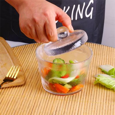 China 200ml Japanese Style Factory Creative Design Storage Home Stocked Glassware With Lid Kitchen Handmade Transparent Kimchi Jar for sale