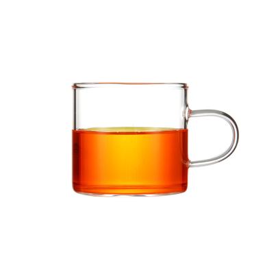 China Cute 60ml 2oz Glass Cups 60ml 2oz Viable Cold Hot Tea Set Juice Beverage Sale Glass Cup Viable Cup 6pcs With Handle for sale