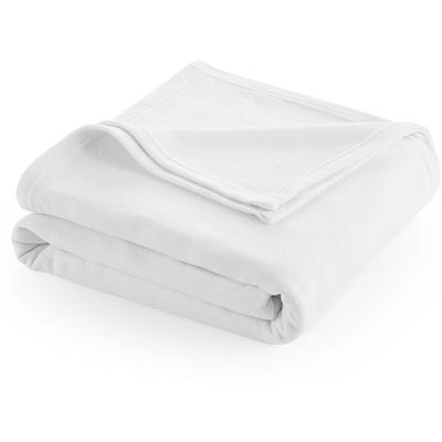 China Anti-pilling DTY White Soft Fleece Receiving Arctic Photo Blankets for sale