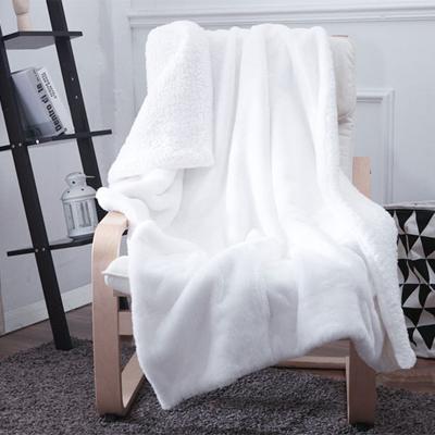 China MWW Single Supplier Sherpa Factory 100%Polyester Blanket White Flannel Blanket for sale