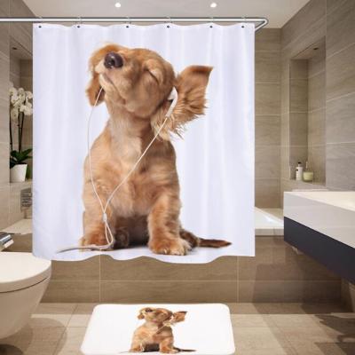 China CLASSIC Wholesale Full Color Printing Personalized Custom Printed Shower Curtain for sale