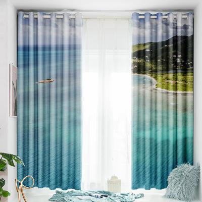 China Blackout Warmful Curtains Digital Printing Sliding Door Curtain Blackout Wide Curtains for sale