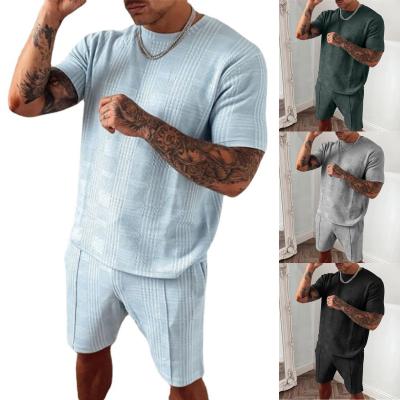 China Hot Selling Cotton 2 Piece Shorts Jogging Suit Men's Tracksuit Men's Summer Breathable Clothing Men's Tracksuit 2 Piece Short Set Men for sale