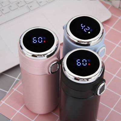 China Dual Temperature 420ml Wall Vacuum Stainless Steel Bottle Display Thermos Bottle PORTABLE Custom Smart Water Bottle Gift for sale