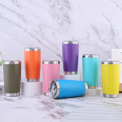 China Sustainable Wholesale Multi Colors 20oz / 30oz Double Wall Stainless Steel Insulated Tumbler Coffee Cup With Sealed Lid for sale