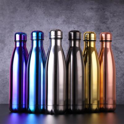 China Customized Creative Double Wall 304 Stainless Steel Cola Bottle Vacuum Flask Cola Gift Electroplating Bottle PORTABLE for sale