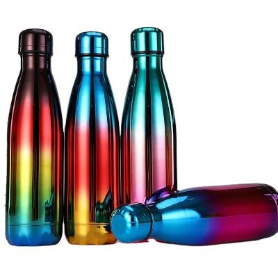 China 304 Stainless Steel Gradient Insulation Flask PORTABLE Tide Electroplating Custom Brand Sports Bottle Creative Coke Shaped Bottle for sale