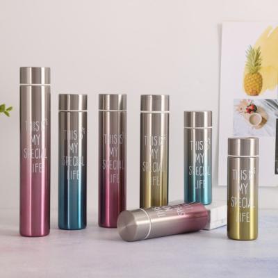 China Factory new PORTABLE stainless steel vacuum tube vacuum flask self-defense sports straight thin water bottle for sale