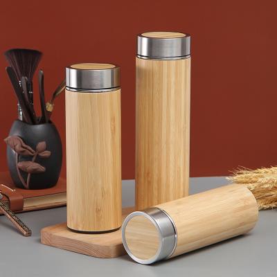 China New Creative PORTABLE Bamboo 304 Stainless Steel Double Wall Vacuum Flask Shell Vacuum Water Bottle Wall Liner for sale