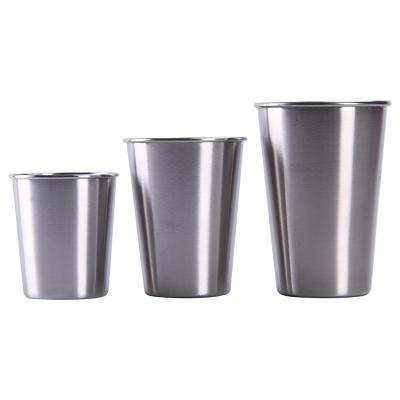 China Disposable Multiple Capacity Heads Drinking Stainless Steel Cup Single Wall Stainless Steel Water Cup for sale