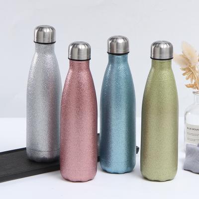 China 500ml Diamond Paint Cola Water Bottle PORTABLE cola shape stainless steel double wall vacuum water bottle with lid for sale