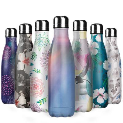 China PORTABLE Outdoor Sports Water Bottle Wooden Stainless Steel 17oz Double Wall Vacuum Insulated Coke Cola Shape Water Bottle for sale