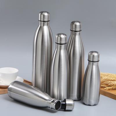 China Custom PORTABLE LOGO Small Mouth Sport Bottle 500ml Double Wall Stainless Steel Flask 17oz Vacuum Cola Shape Insulated Water Bottle for sale