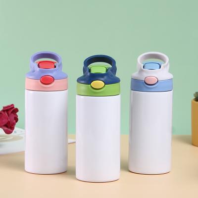 China PORTABLE Creative Outdoor Portable Water Bottle Student Stainless Steel Wall Vacuum Straw Kids Water Bottle Double Platypus Bounce Cover for sale