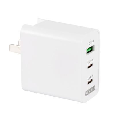 China 65W GaN QC3.0 USB C Mobile Phone Charger Quick Charge For MacBook iPad iPhone for sale