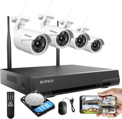 China Wifi Wireless Camera Kit 8CH 1080P NVR Security Camera System Kit 65ft Night Vision 1TB HDD Wireless Nvr Kit for sale