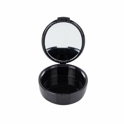 China Dental Orthodontic Denture Storage Boxes Dental Orthodontic Container Case Retainer Black Round Area Type With Mirror for sale